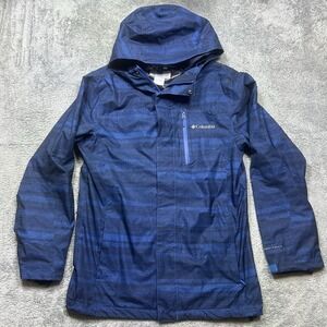 Columbia Omni Tech Interchange Jacket Men's S‎ Navy Blue Ski Rain Coat Snow
